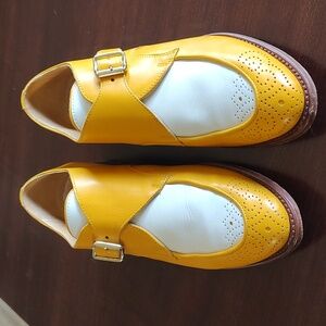 The Office of Angela Scott Mr. Georgie Size 38/8 Saffron and White
